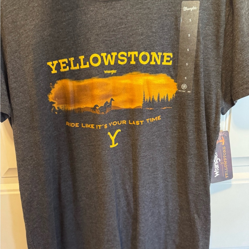 Wrangler Charcoal Tee with Yellow Graphic